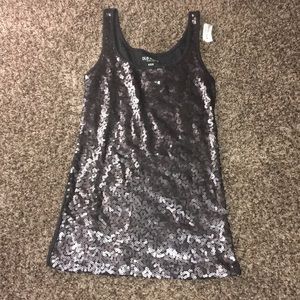 Old Navy Charcoal Grey Sequined Tank Top